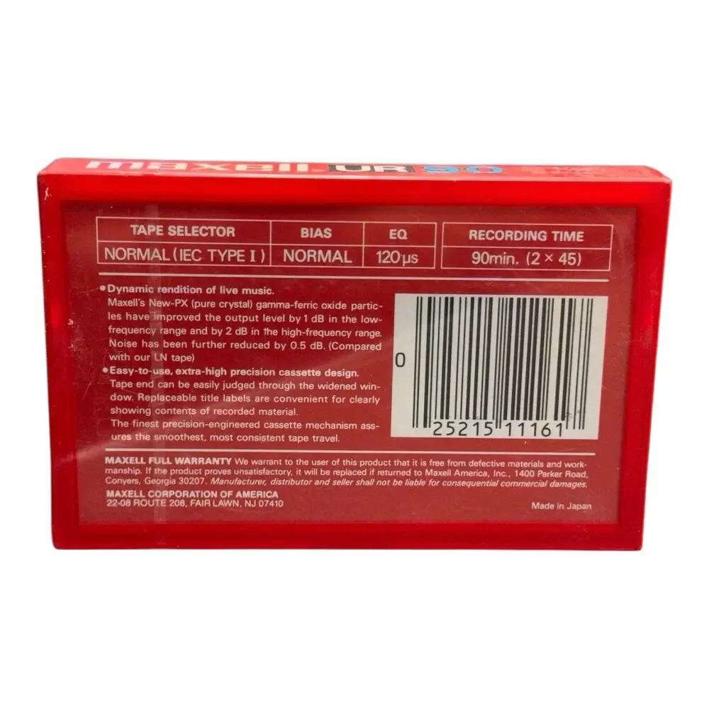 NEW MAXELL UR 90 Cassette Tape Blank Position IEC Type I Normal 135m/440ft - Picture 3 of 3